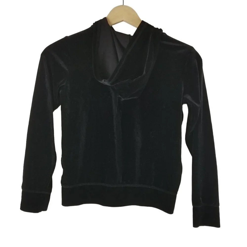 CHILDRENS Place Jacket Girls Medium 7-8 Black Velour‎ Sequin Tiger Full Zip Hood